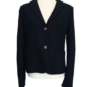 Gap Academy Blazer Navy Blue Wool Blend 2 Buttons Pockets Career Classic Preppy